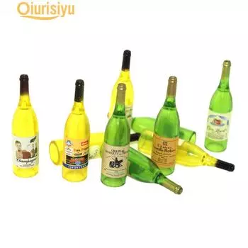 3шт миниатюрный кукольный домик фея имитация бутылки красного вина детская игрушка Random Color