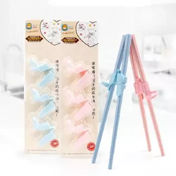 3шт младенцев мультфильм медведь обучение обучение палочки для еды помощник кухонные принадлежности синий