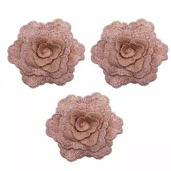 3шт многослойные 3D цветы вышитые аппликации ручная работа нашивка на одежду аппликации шитье