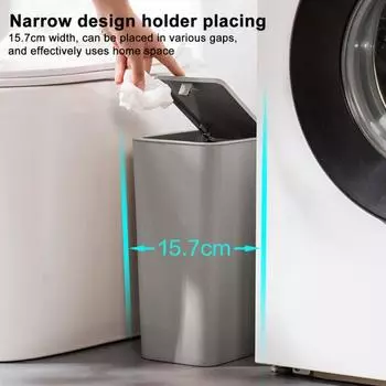 3шт мусорный бак компактный компактный мусорный бак для ванной комнаты с пресс-крышкой для дома, туалета, офиса, спальни белый