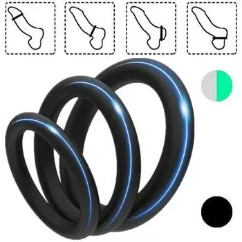 3шт мужские силиконовые кольца, мужские силиконовые кольца с задержкой, секс-игрушки для пар, мягкий и безопасный силикон, многоразовые 3pcs/set