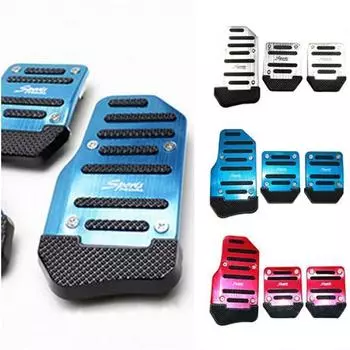 3шт нескользящие автомобильные педали акселератора тормоза автомобильные подставки для ног набор синий