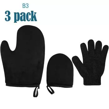 3шт перчатки для чистки тела многоразовые аппликатор для автозагара перчатки для загара крем