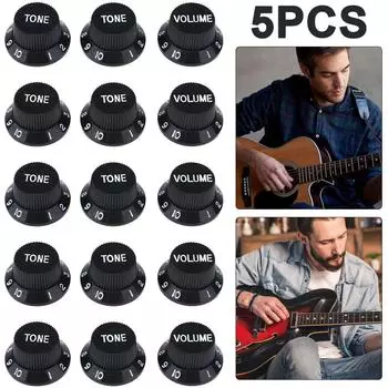 3шт пластиковые электрогитары бас-ручка громкости потенциометра колпачки(черный)