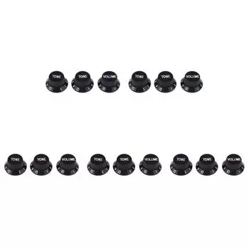 3шт пластиковые электрогитары бас-ручка громкости потенциометра колпачки(черный)