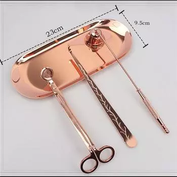 3шт. Подавитель свечей, цельный инструмент, бытовые ножницы для ароматерапии, крючок для подавителя свечей, поднос, инструмент для стрижки свечей серебряный