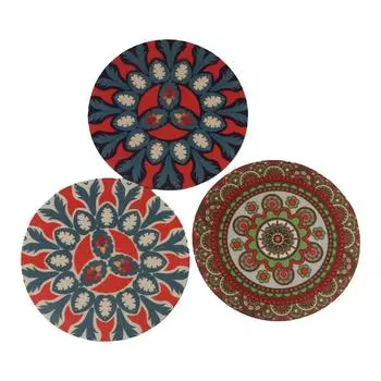 3шт подставка под чашку мандала подставка резиновая подставка под чашку коврик для стола подставка для столовых приборов украшение дома 12cm-Style A