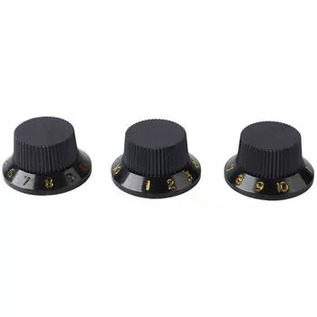 3шт потенциометр поворотные ручки регулятор громкости тона сменная ручка для электрогитары бас черный