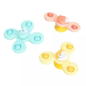 3шт присоски вращающиеся игрушки мультфильм животные присоски детский набор игрушек для ванны для сенсорного обучения ребенка