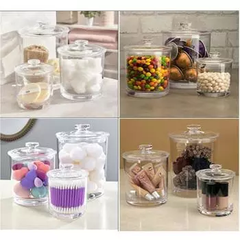 3шт прозрачный акриловый тампон для ванной комнаты держатель для зубочисток коробка для хранения контейнера 3pcs