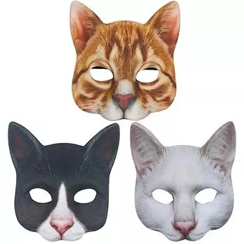 3шт реалистичные маски кошек для Хэллоуина, Рождества, Пасхи, вечеринки, аксессуары
