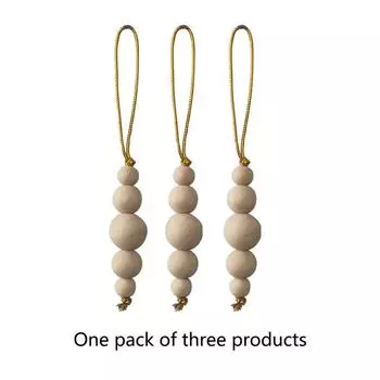 3шт ручной работы деревянные бусины подвеска-нитка круглая рождественская елочная подвеска праздничная A