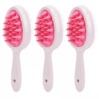 3шт щетка для массажа кожи головы с длинной ручкой, двухсторонний инструмент для массажа зубной головки, щетка для душа и ванны