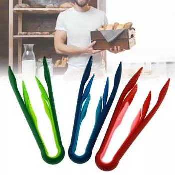 3шт щипцы для хлеба пищевой многофункциональный пластиковый эргономичный дизайн пинцет для сервировки для хлебобулочных изделий красный