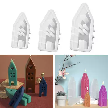 3шт сердце дом силиконовая модель Пасха DIY ручной работы литье из эпоксидной смолы для рабочего стола
