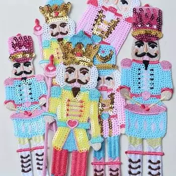 3шт Щелкунчик вышивка гладильная нашивка DIY одежда рюкзак швейная нашивка украшение