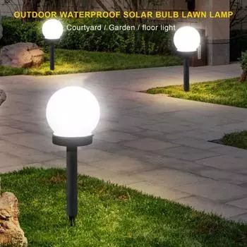 3шт солнечный садовый водонепроницаемый энергосберегающий светильник с автоматической сферической зарядкой газонная лампа для патио White Light