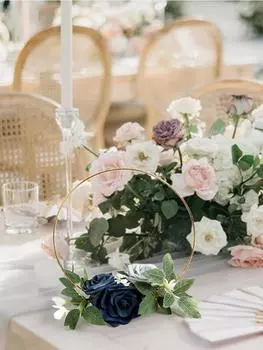 3шт свадебный венок цветочные искусственные розы центральные украшения для стола возлюбленной церемония прием искусственные цветы свадебные украшения белый