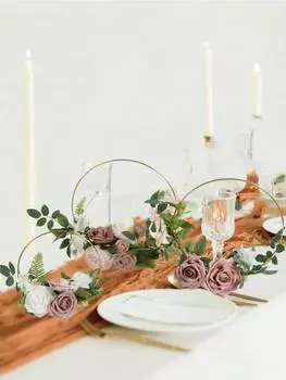 3шт свадебный венок цветочные искусственные розы центральные украшения для стола возлюбленной церемония прием искусственные цветы свадебные украшения белый