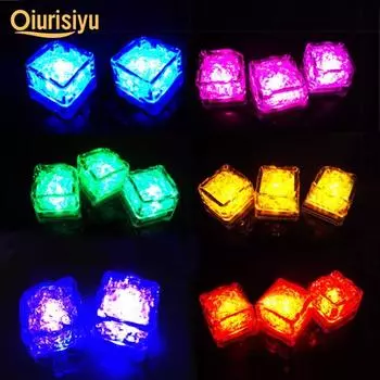 3шт светодиодные кубики льда украшение свадебной чашки синий