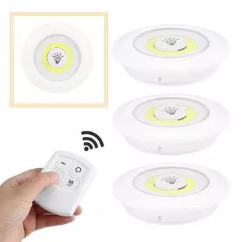 3шт светодиодный ночник COB для шкафа, беспроводная лестница, прихожая лампа + пульт дистанционного управления