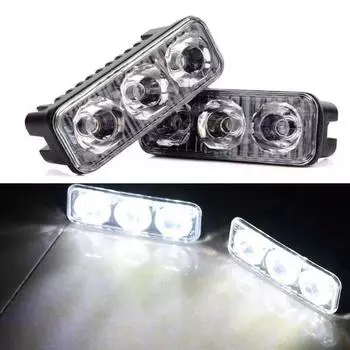 3SMD светодиодные дневные ходовые огни супер белые 6000K DRL автомобильные срочные противотуманные фары высокой мощности дневные лампы для автомобиля срочные автомобильные аксессуары серебряный