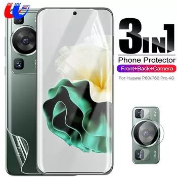 3в1 передняя задняя гидрогелевая пленка и защитные пленки для объектива камеры для Huawei P60 Pro 4G P60 Защитная пленка для экрана Huawei P60 4G прозрачный