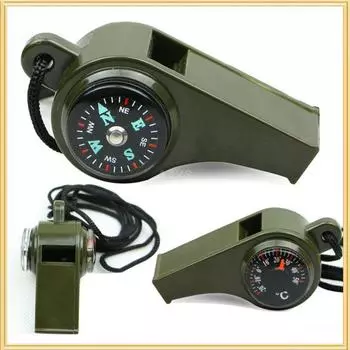 3в1 свисток для выживания, универсальный легкий свисток, термометр, компас для кемпинга, пеших прогулок и активного отдыха CHINA