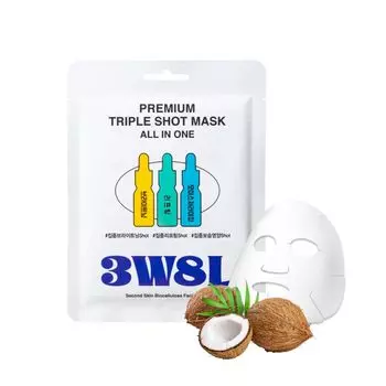 3W8L Premium Triple Shot Mask 1 Piece Face Pack Face Mask Sheet Mask Tone Up Firmness Gloss Pore Care High Moisturizing Skin Care Korean Cosmetics