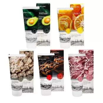 3W CLINIC - 5 видов очищающей пенки: Гиалуриновая кислота/Авокадо/Цитрон-С/Белый трюфель/Красный женьшень 100мл (20 вариантов) HYALURONIC x 1PCS