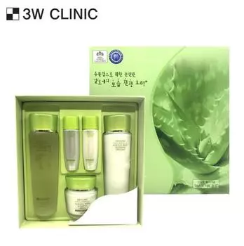 3W CLINIC Aloe Full Water Активирующий Уход за Кожей 3 Набора (Тонер+Эмульсия+Крем)
