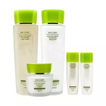 3W Clinic Aloe Full Water Набор из 3 предметов Набор из 3 предметов