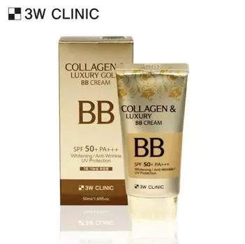3W CLINIC Collagen & Luxury Gold BB Cream SPF50 + / PA +++ 50 мл #1PCS