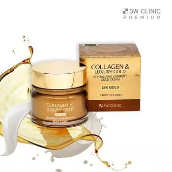 3W Clinic Collagen Luxury Gold Cream 100 мл - Антивозрастной и глубоко увлажняющий