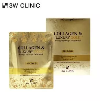 3W CLINIC Collagen Luxury Gold Energy Hydrogel Facial Mask 30 г * 5 шт.