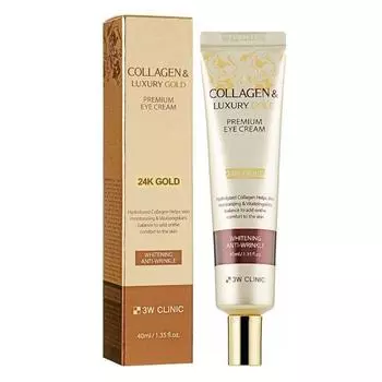 3W CLINIC Collagen Luxury Gold Eye Cream 40ml - Крем для глаз с коллагеном и золотом 1 PCS