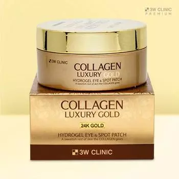3W Clinic Collagen & Luxury Gold Hydrogel Eye & Spot Patch 90 г (60 патчей)
