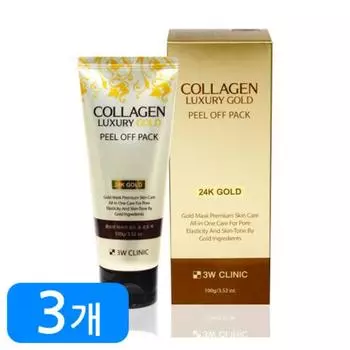 3W Clinic Collagen & Luxury Gold Peel-Off Pack 100 г, 3 упаковки, 1 упаковка