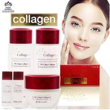 3W CLINIC Collagen Skin Care 3 SET (Тоник + эмульсия + крем) 1 PCS
