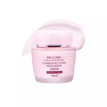 3W CLINIC Экстра-увлажняющий крем с цветочным эффектом 50 мл 1 PCS
