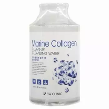 3W CLINIC Marine Collagen Clean Up Очищающая вода 500 мл #500ml x 1pcs