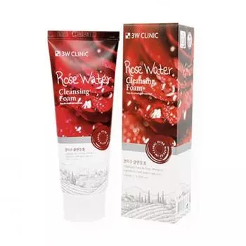 3w Clinic Очищающая пенка с розовой водой 100 мл
