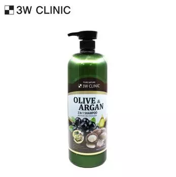 3W CLINIC Olive & Argan 2 в 1 шампунь 1500 мл