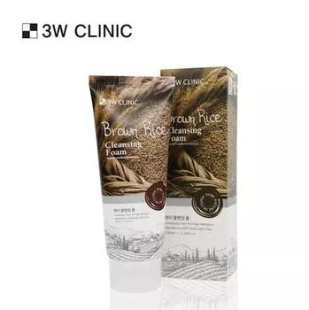 3W CLINIC Пенка для умывания с коричневым рисом, 100 мл