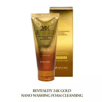 3W CLINIC - Premium Revitality 24K GOLD Nano Пенка для умывания очищающая 100 мл (3 варианта) 1PCS