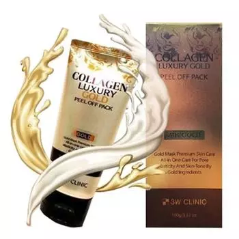 3W Collagen Luxury 24K Gold Blackhead Peel-Off Pack 100g, 1 pack, 1 piece