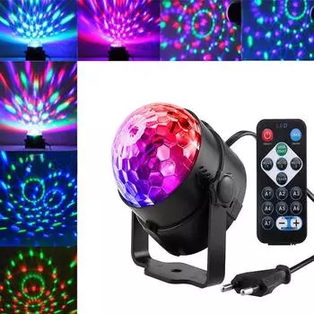 3W LED RGB вращающийся волшебный шар свет сценический свет проецирующий светильник для дискотечной вечеринки, фестиваля свадьбы Remote control