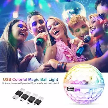 3W Волшебный шар RGB Красочный USB-светодиод для сцены KTV Party Light Телефон Декоративная лампа Type-c