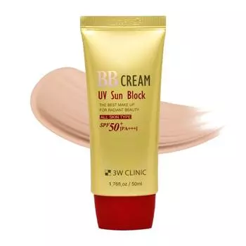 3WCLINIC BB крем UV Sun Block SPF50+ PA+++ 50 мл, 1 шт.