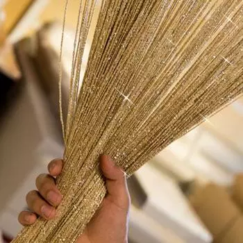 3x3 м Шторы-нити с блестящими кисточками Шторы для окон, дверей, разделителей, драпировок для дома, гостиной, интерьера кафе, украшений, балдахина W100xH200cm фиолетовый